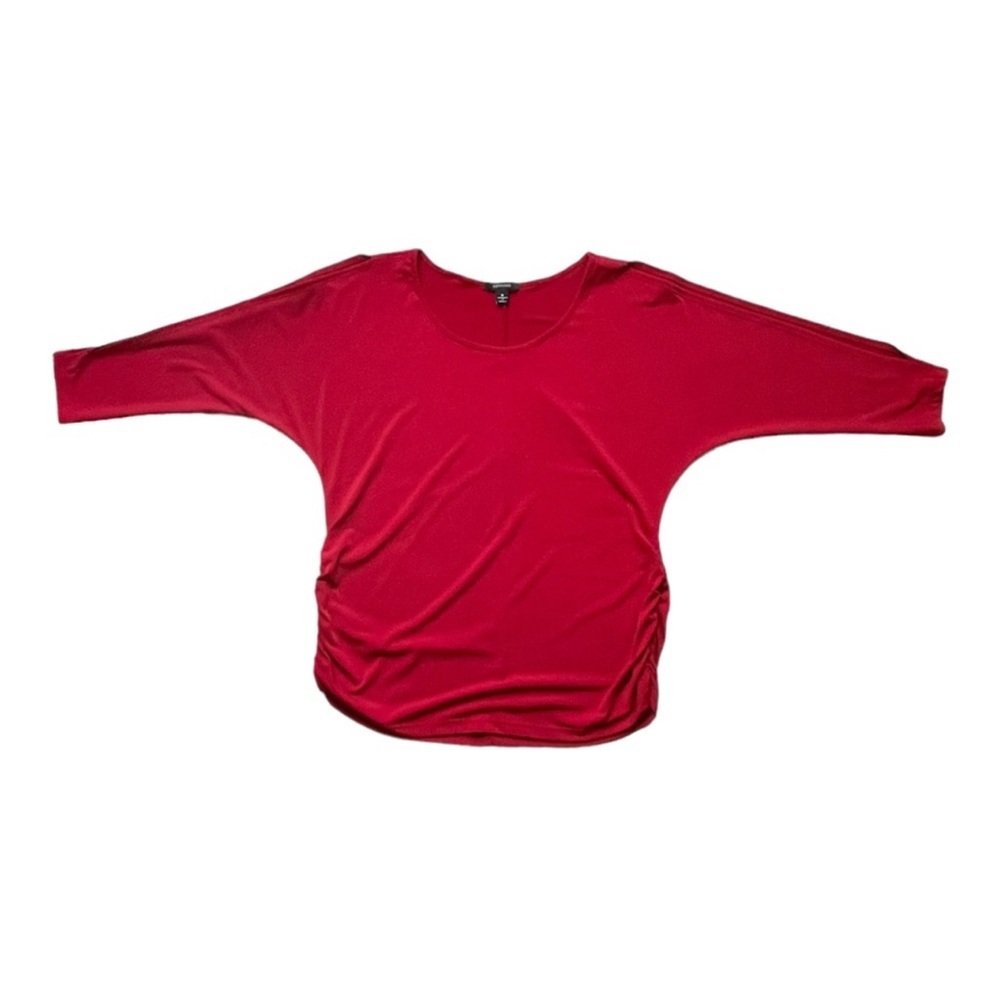 Espresso Vibrant Red Blouse Top with Split Sleeve